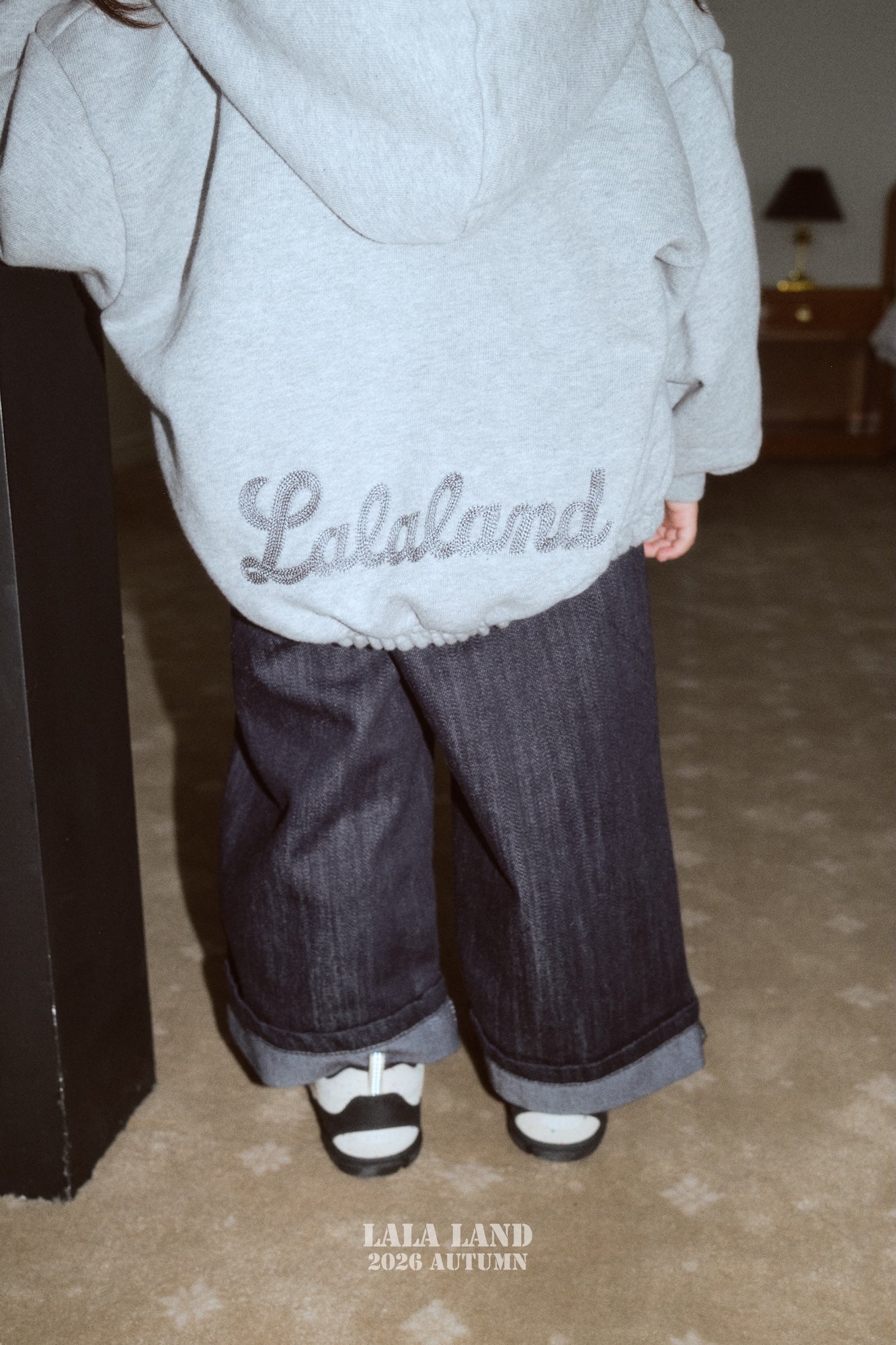 ［Lala land］Roll up denim pants