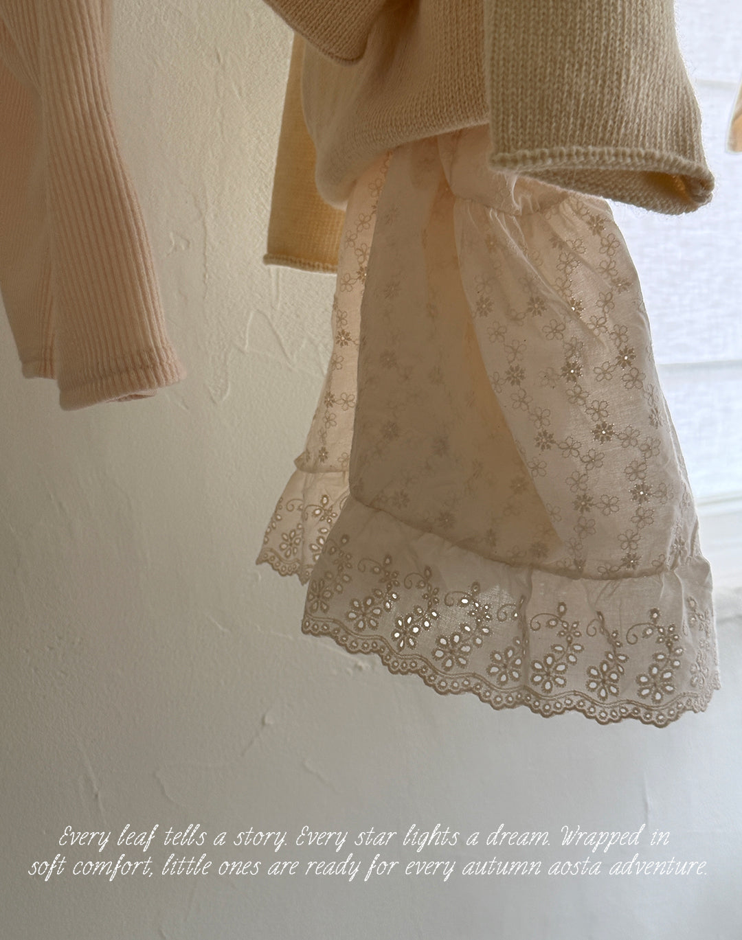 ［Aosta］Lace Cotton Open Dress