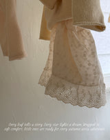 ［Aosta］Lace Cotton Open Dress
