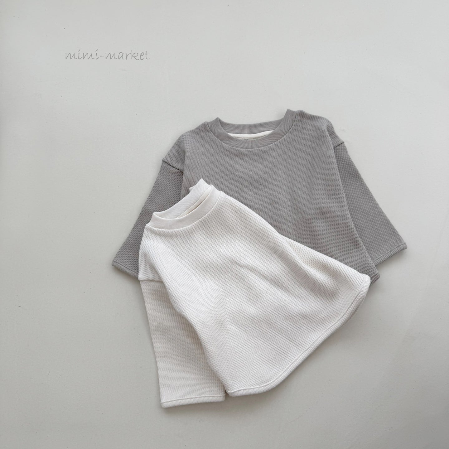 ［mimi market］Waffle round tee