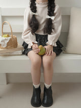 Mellow rib puff tops