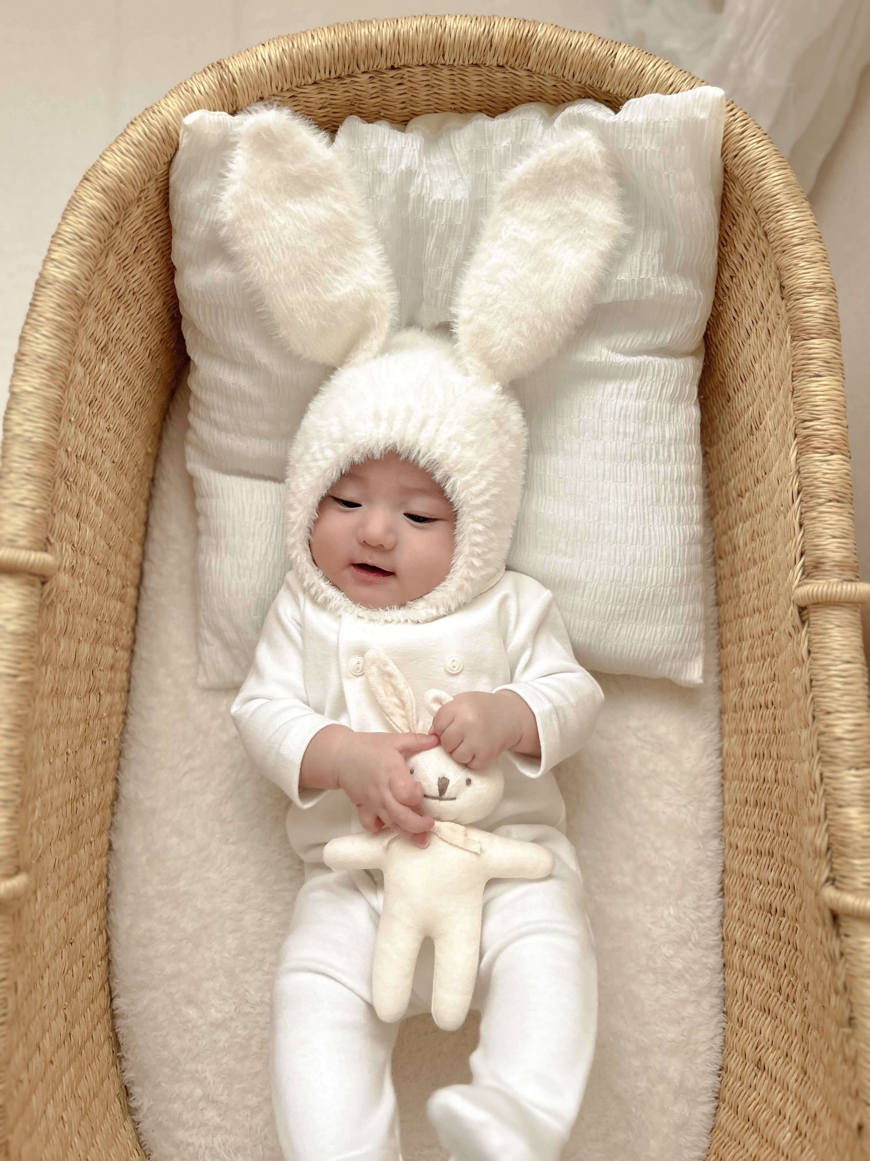 Bunny fur bonnet