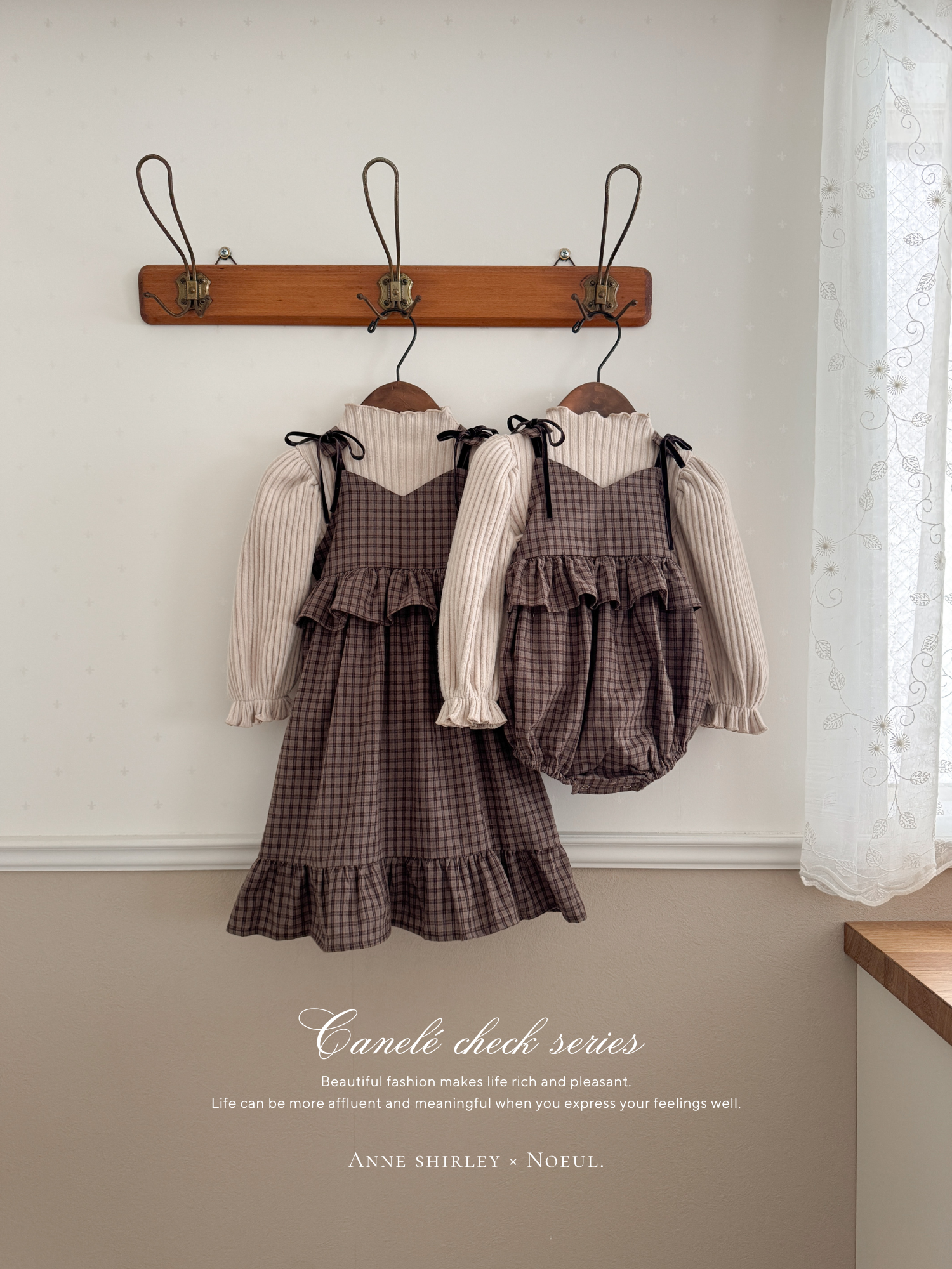 ［Anne shirley × Noeul.］Canelé check one-piece