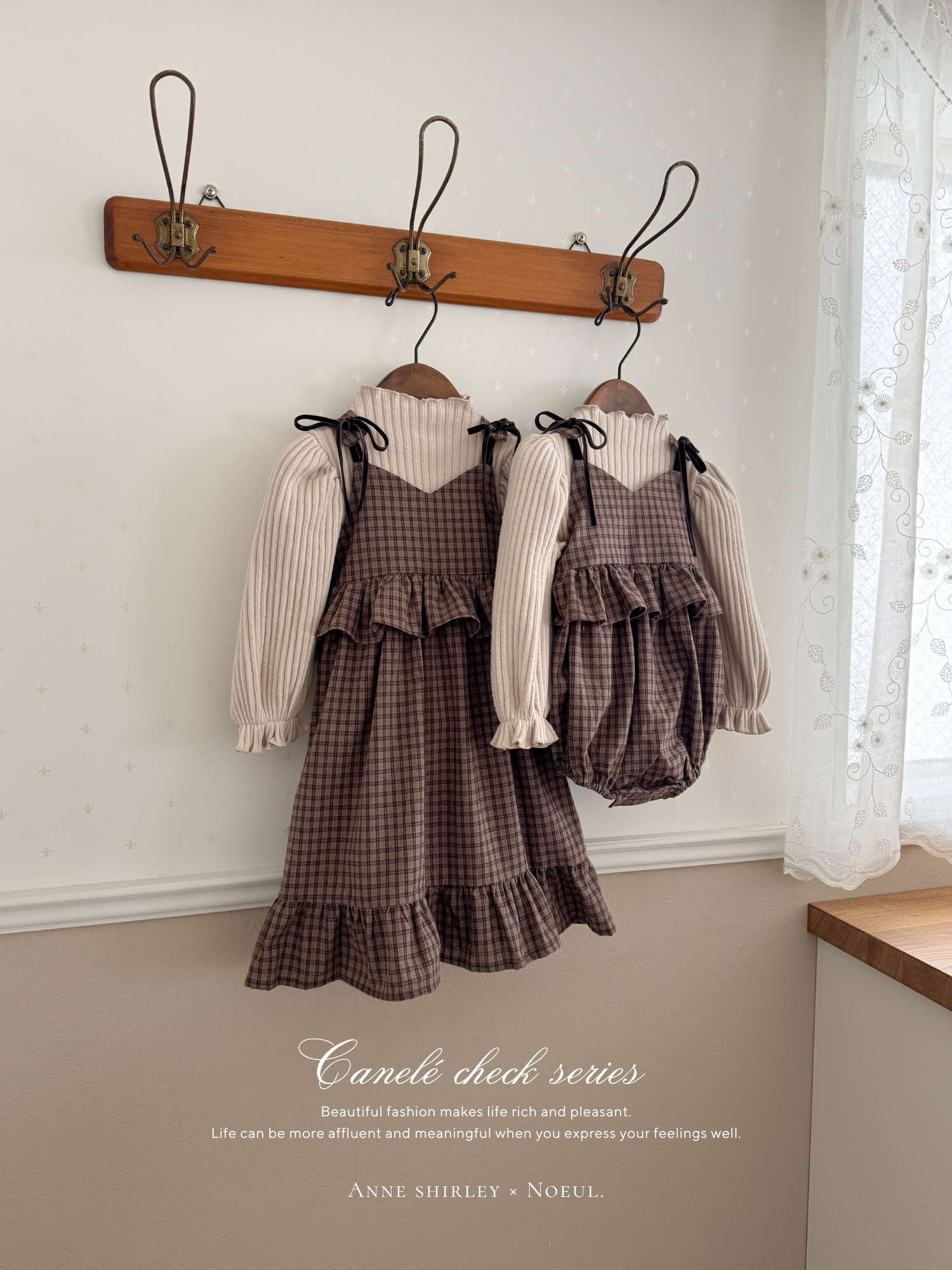 ［Anne shirley × Noeul.］Canelé check one-piece