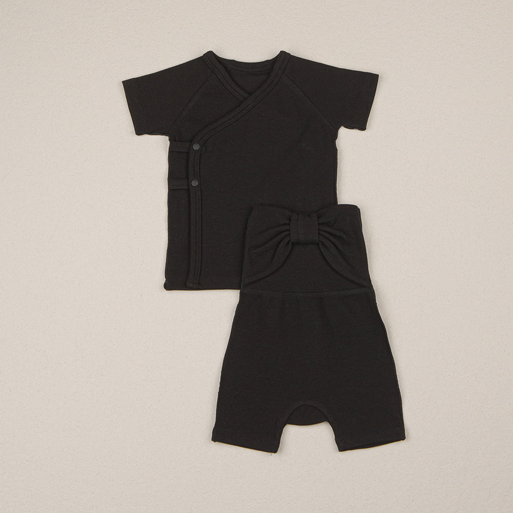 ［peekaboo］Ribbon newborn set (short sleeve)