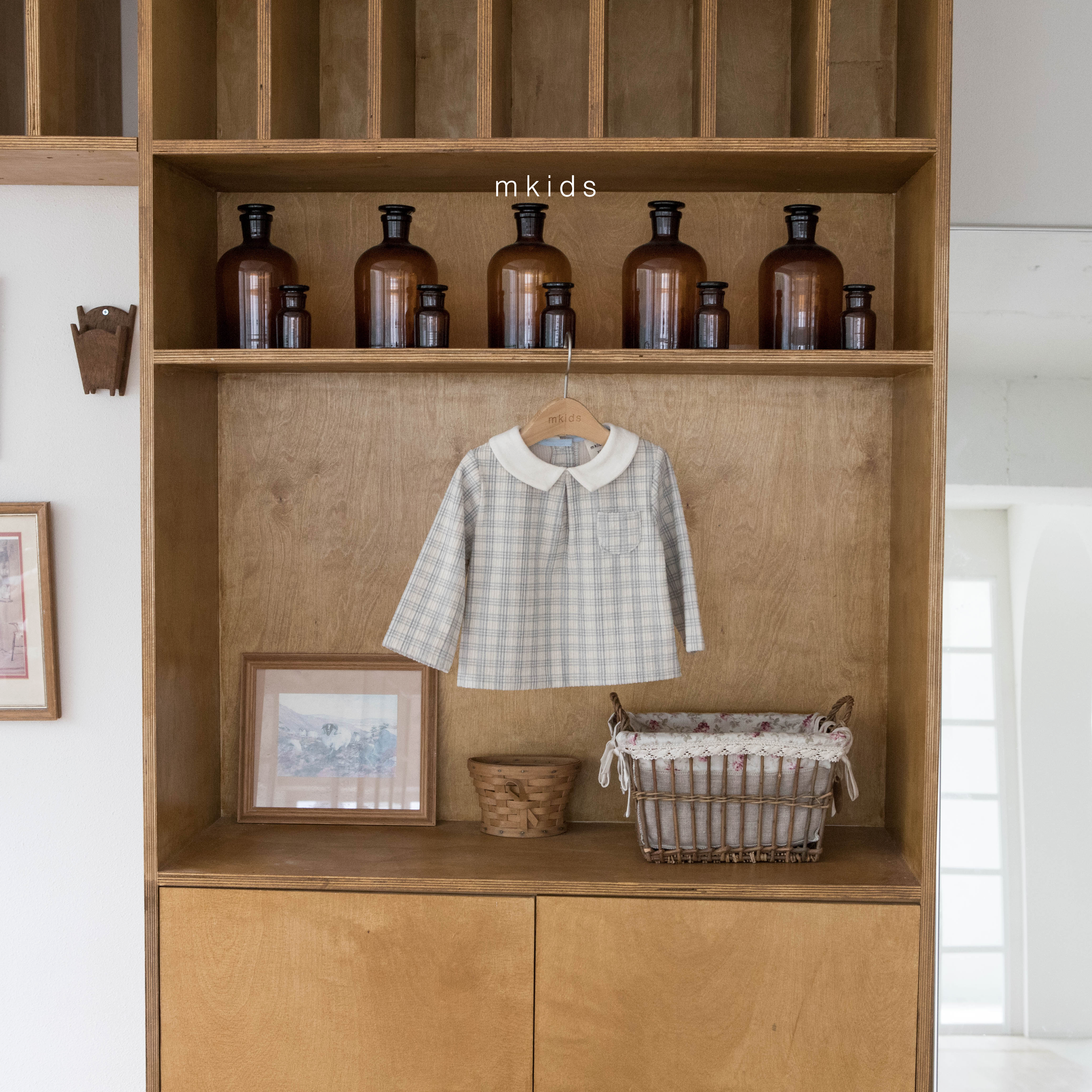 ［mkids］Billy check collar blouse