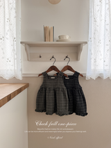 Check frill one-piece
