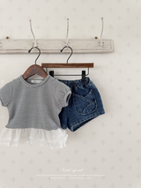 Peach stripe shasha tee