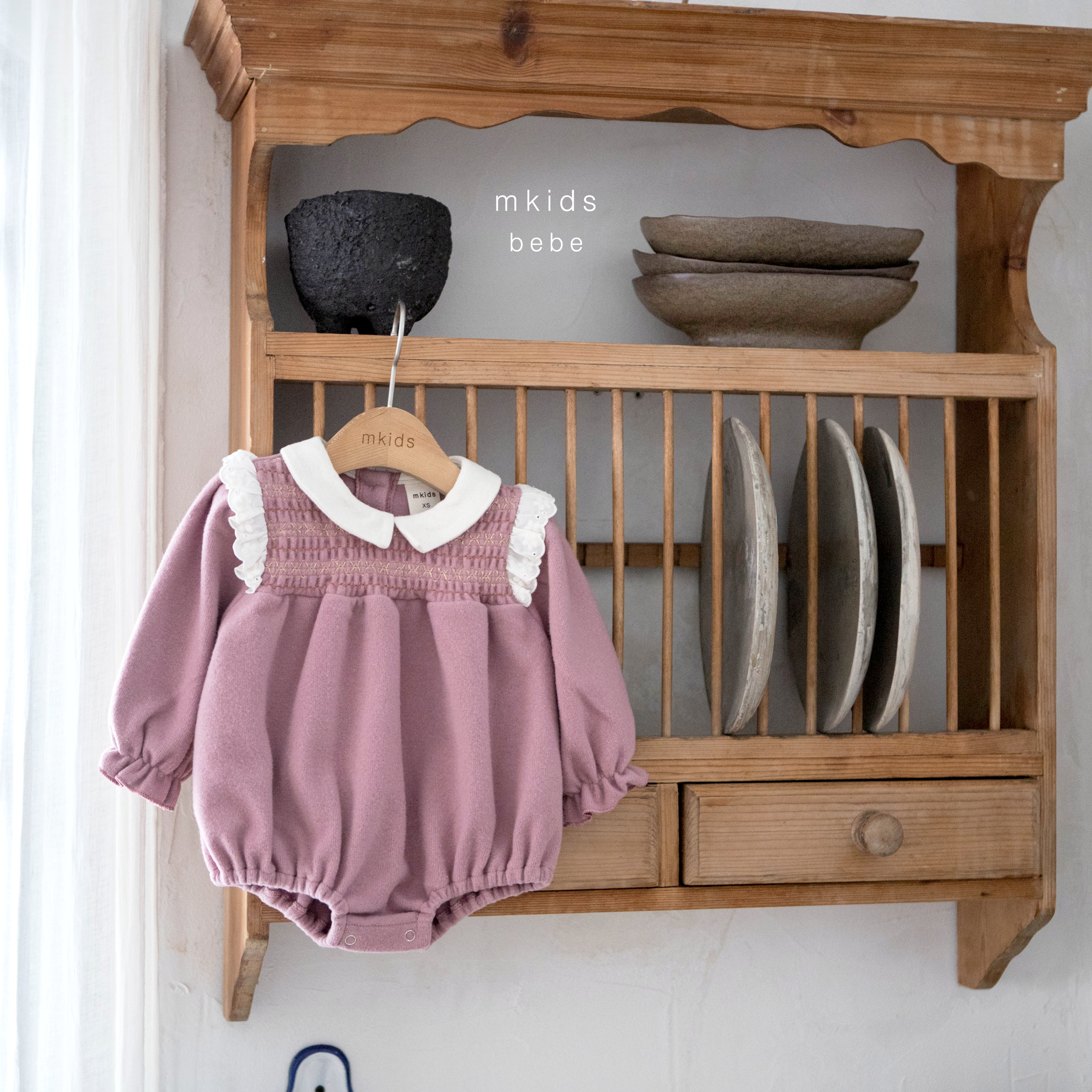 ［mkids］Shallot smock rompers