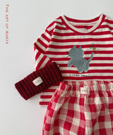 ［Aosta］Meow Stripe Tee