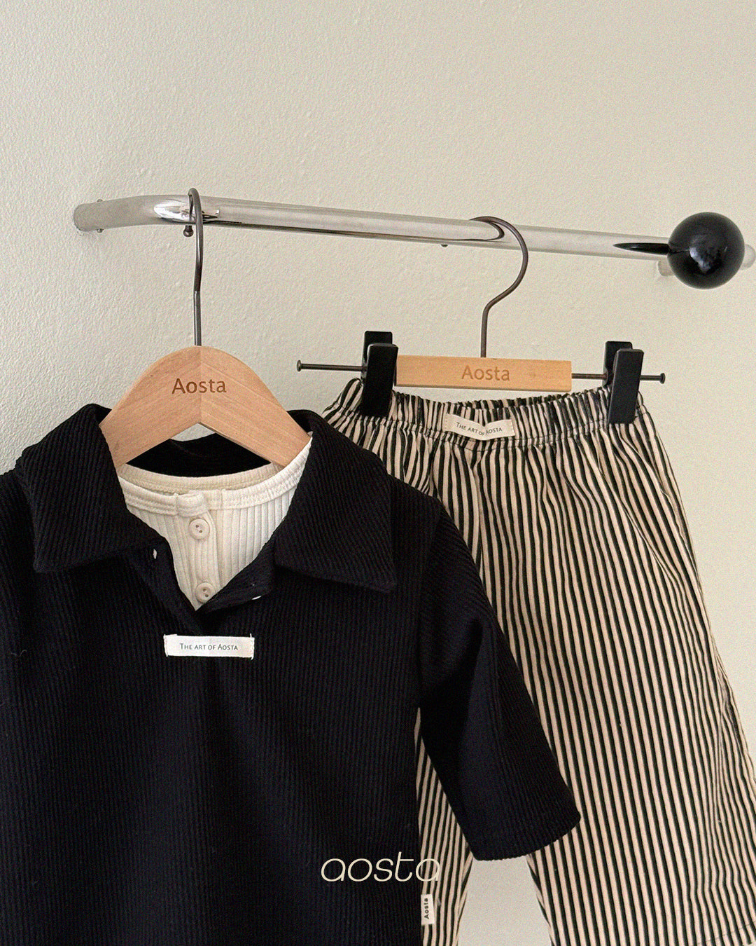 ［Aosta］Mulmul Collar Tee