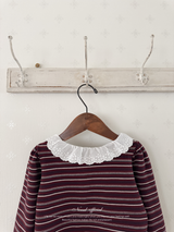 Puel stripe collar blouse