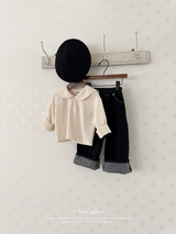 Dot denim pants