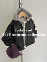 ［Lala land］Caross leather jacket