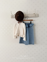 Frill denim pants