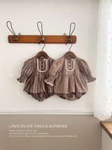 Chocolate smock rompers
