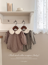 Frill check collar rompers (baby)