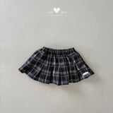 ［Lala land］Eve check pleats skirt