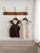 Corduroy berry short overall (flower)