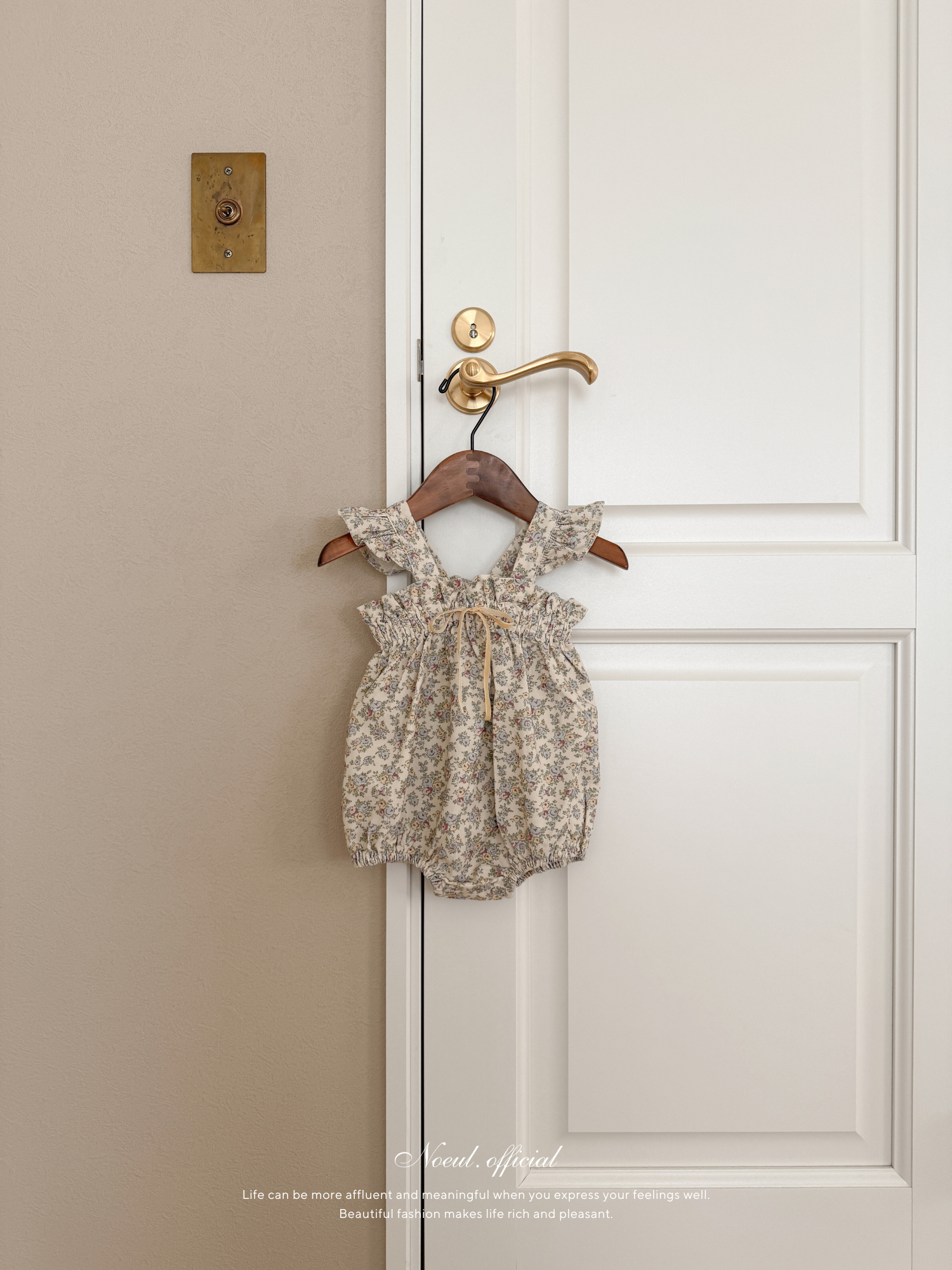 Garden frill ribbon rompers