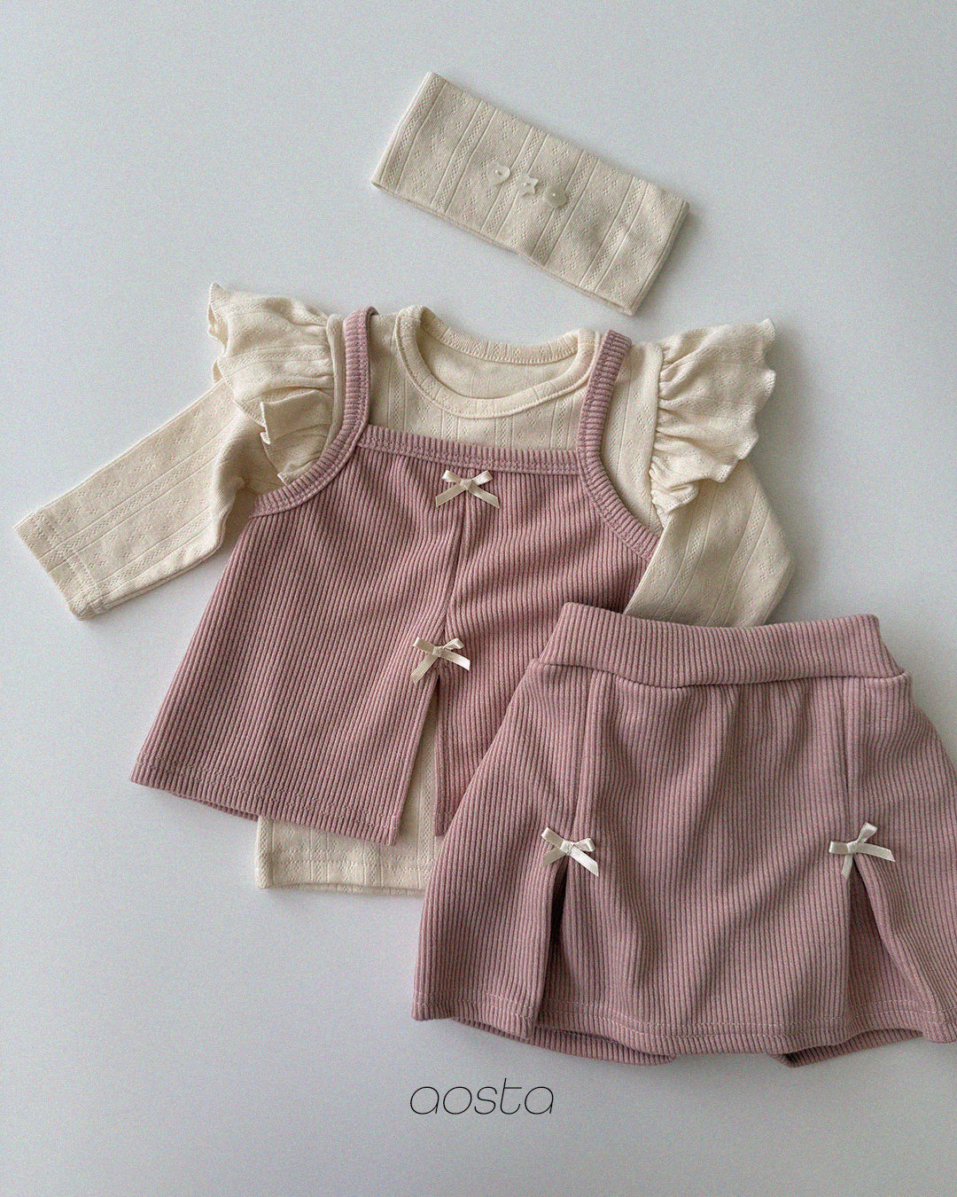 ［Aosta］Bibi Ribbon Skirt Pants