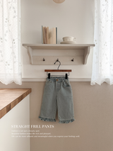 Straight frill pants