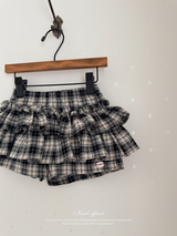 Roman check cancan pants