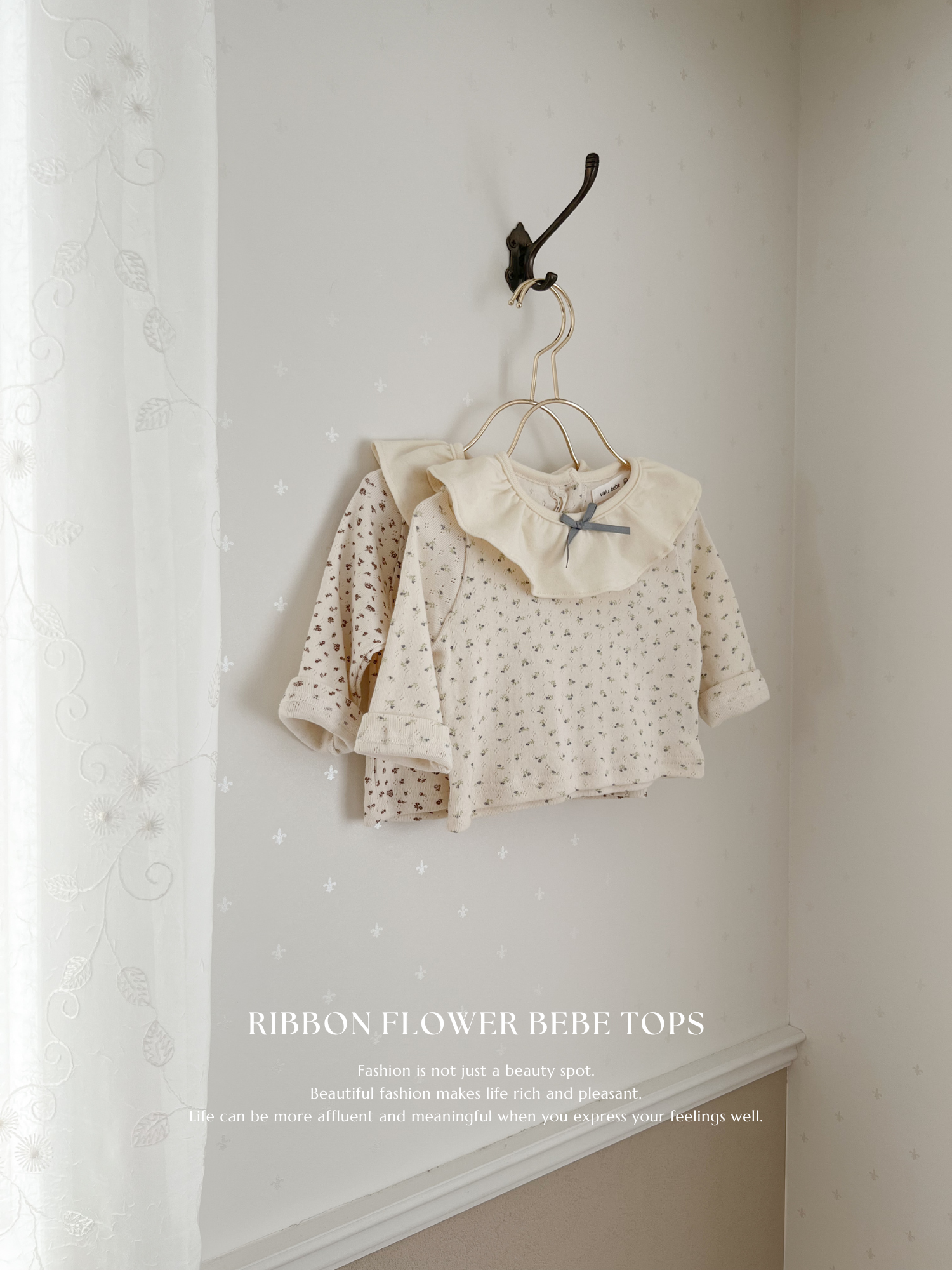 Ribbon flower bebe tops