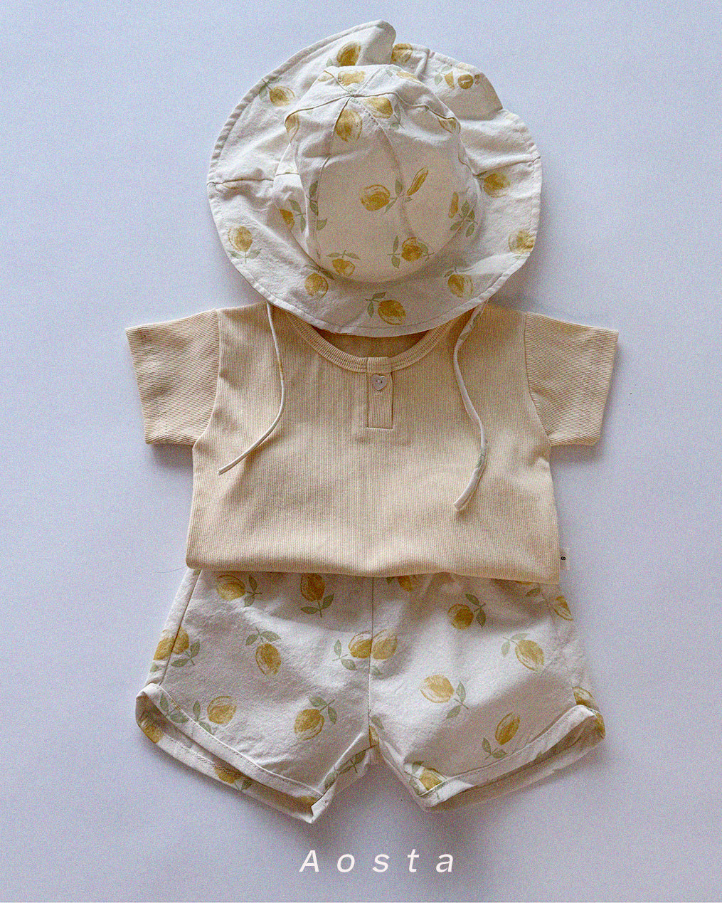 ［Aosta］Heart button tee