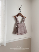 Daisy check suspender skirt
