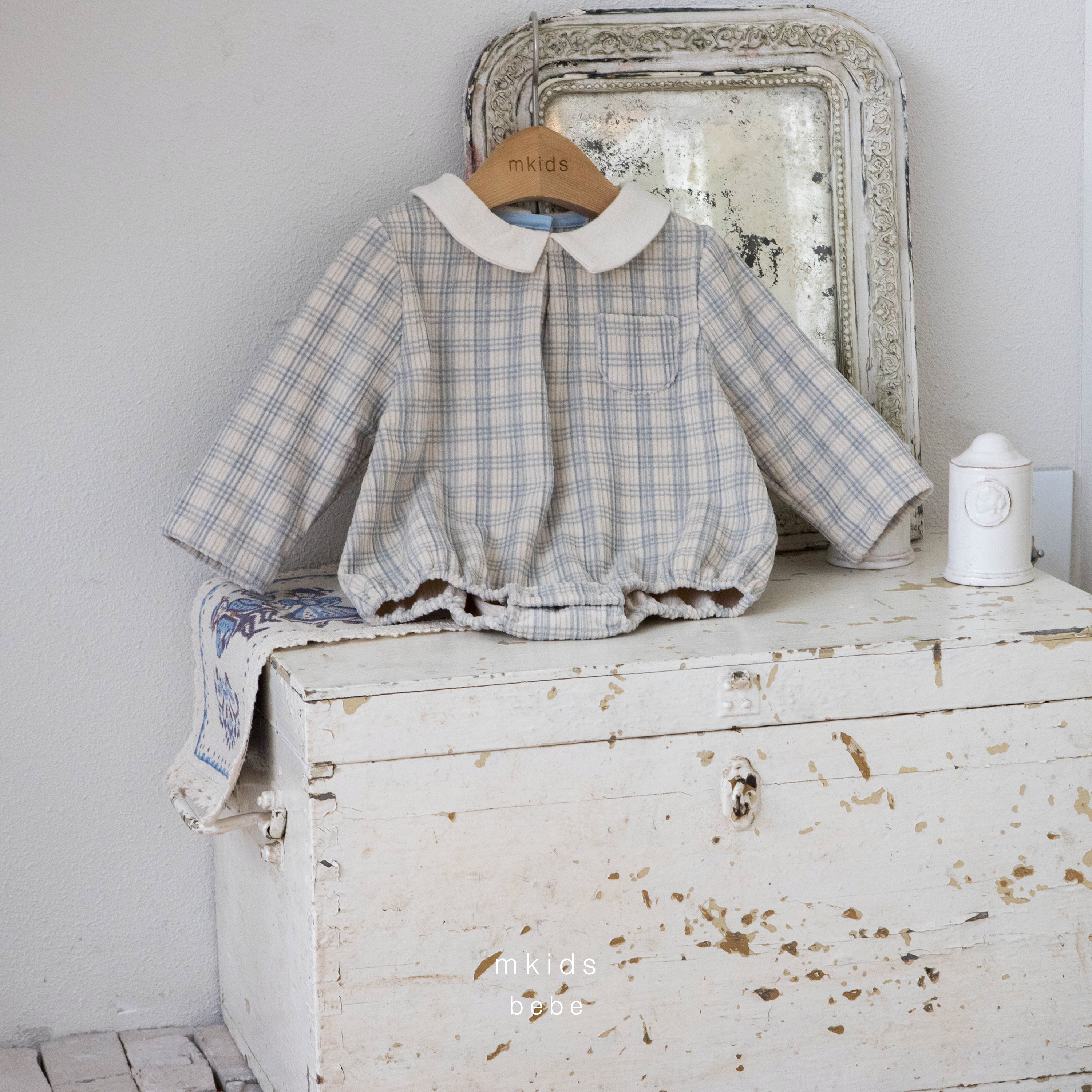 ［mkids］Billy check collar rompers