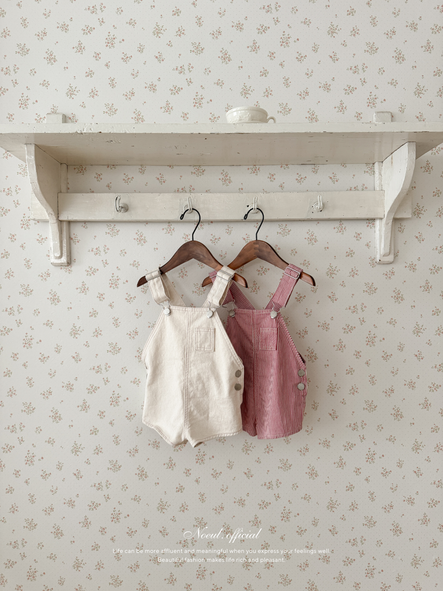 Cotton berry short overalls