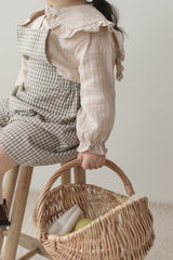 Mini check suspender pants