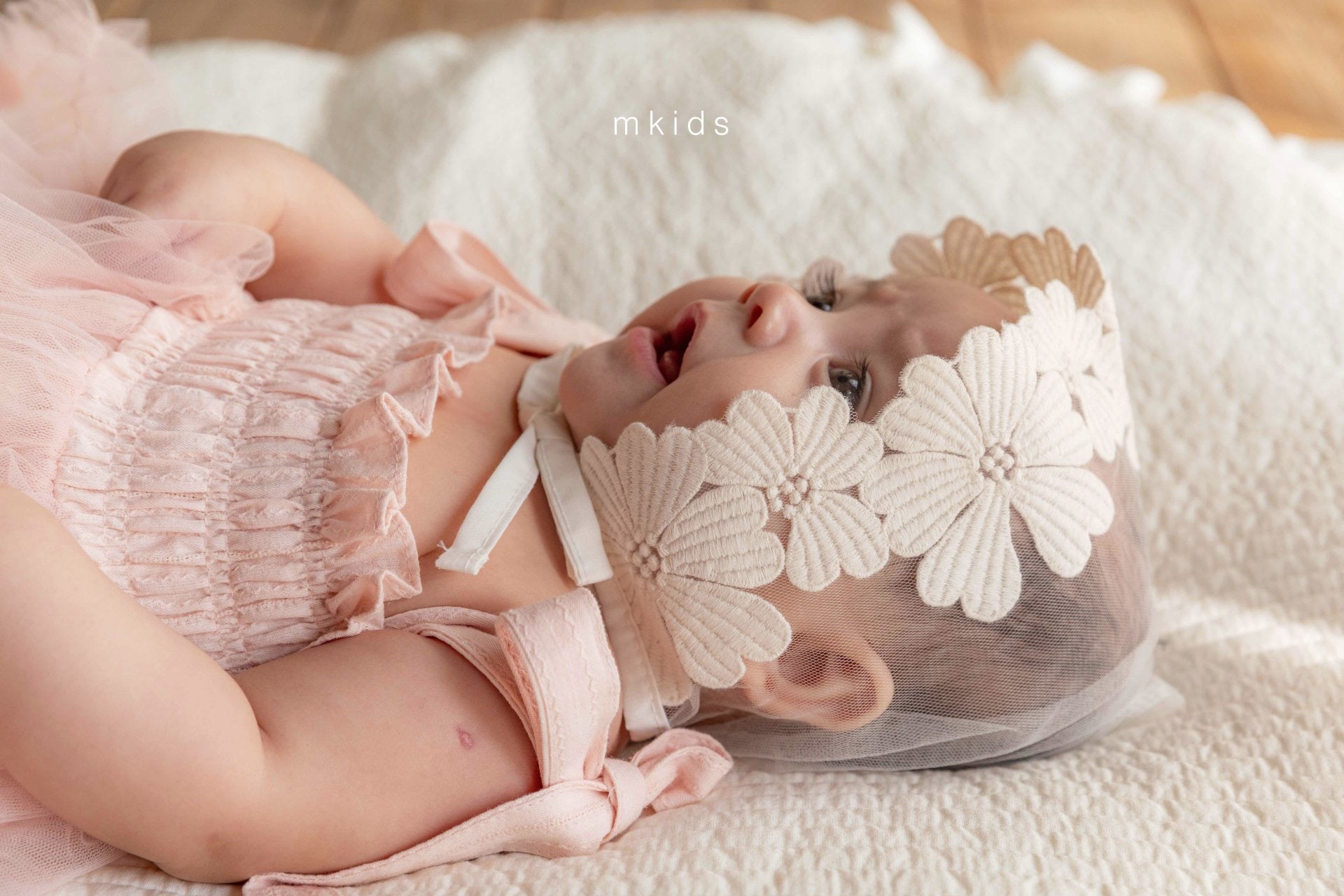 ［mkids］Chocolate lace bonnet