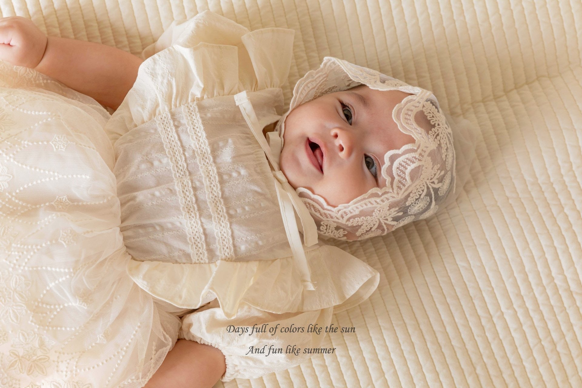 ［mkids］Chocolate lace bonnet