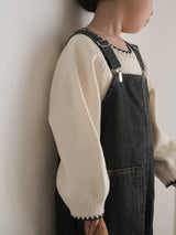 Clip denim overalls