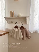 Susu lace check blouse