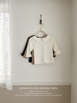 Pompom collar bebe tops