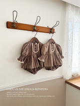 Chocolate smock rompers