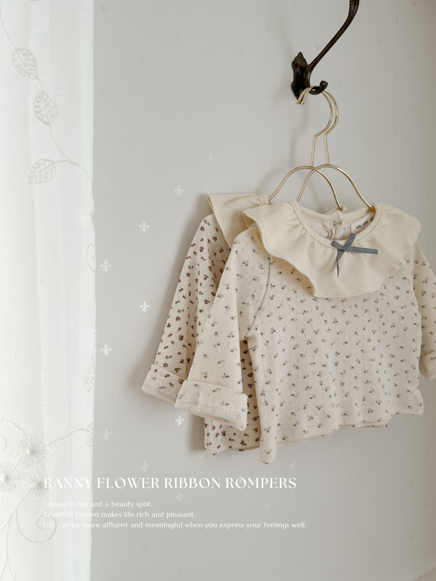 Ribbon flower bebe tops