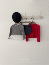 Puff frill cardigan