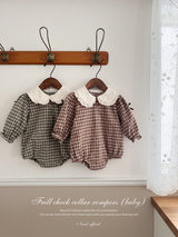 Frill check collar rompers (baby)