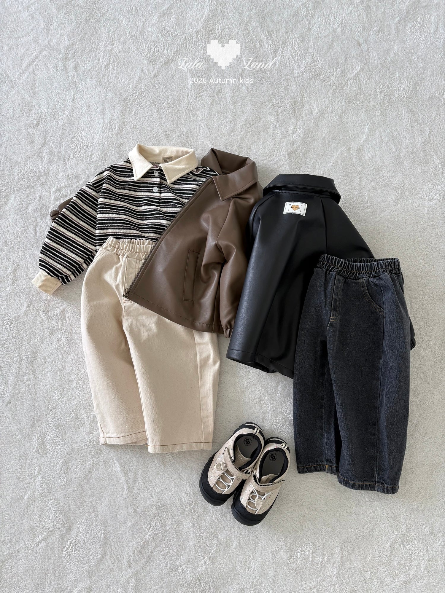 ［Lala land］Caross leather jacket