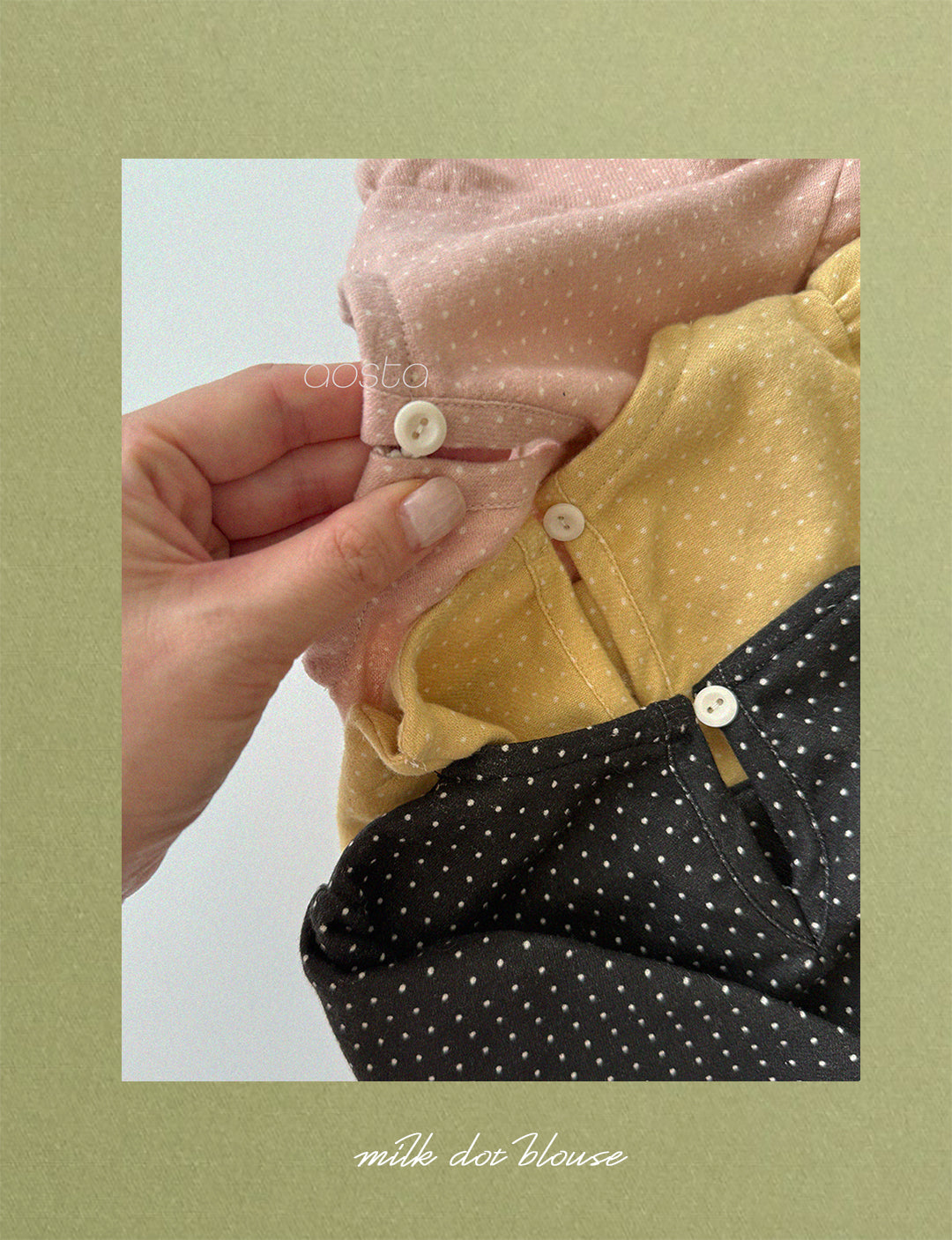 ［Aosta］Milk Dot Blouse