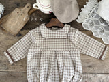 ［OREN］Brunette check rompers