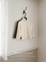 Ribbed open turtleneck