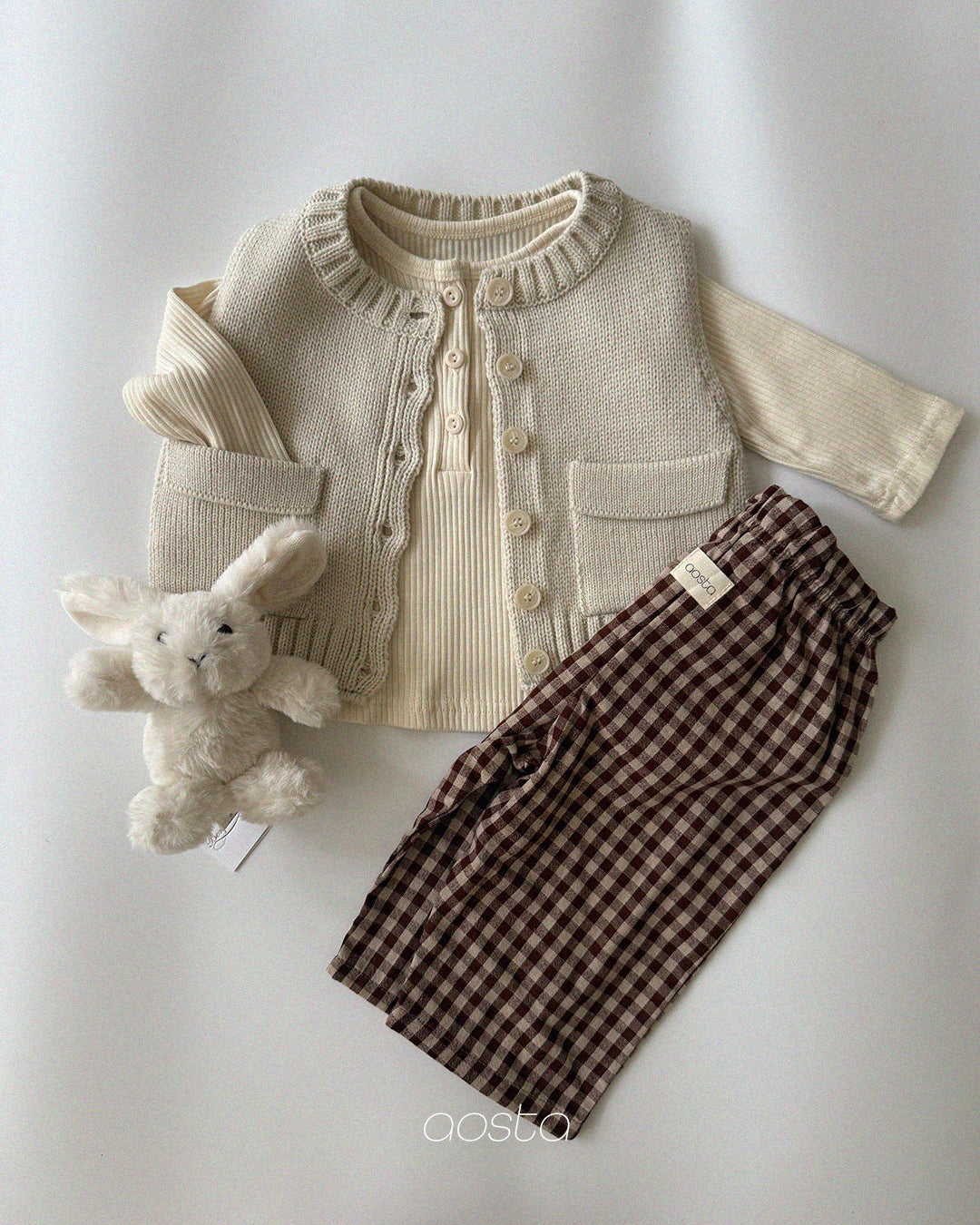 ［Aosta］Caramel Check Pants