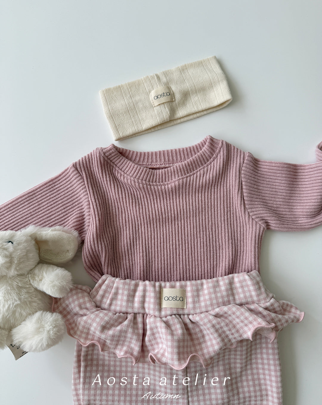 ［Aosta］Kiki Frill Check Pants