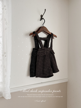 Miel check suspender pants
