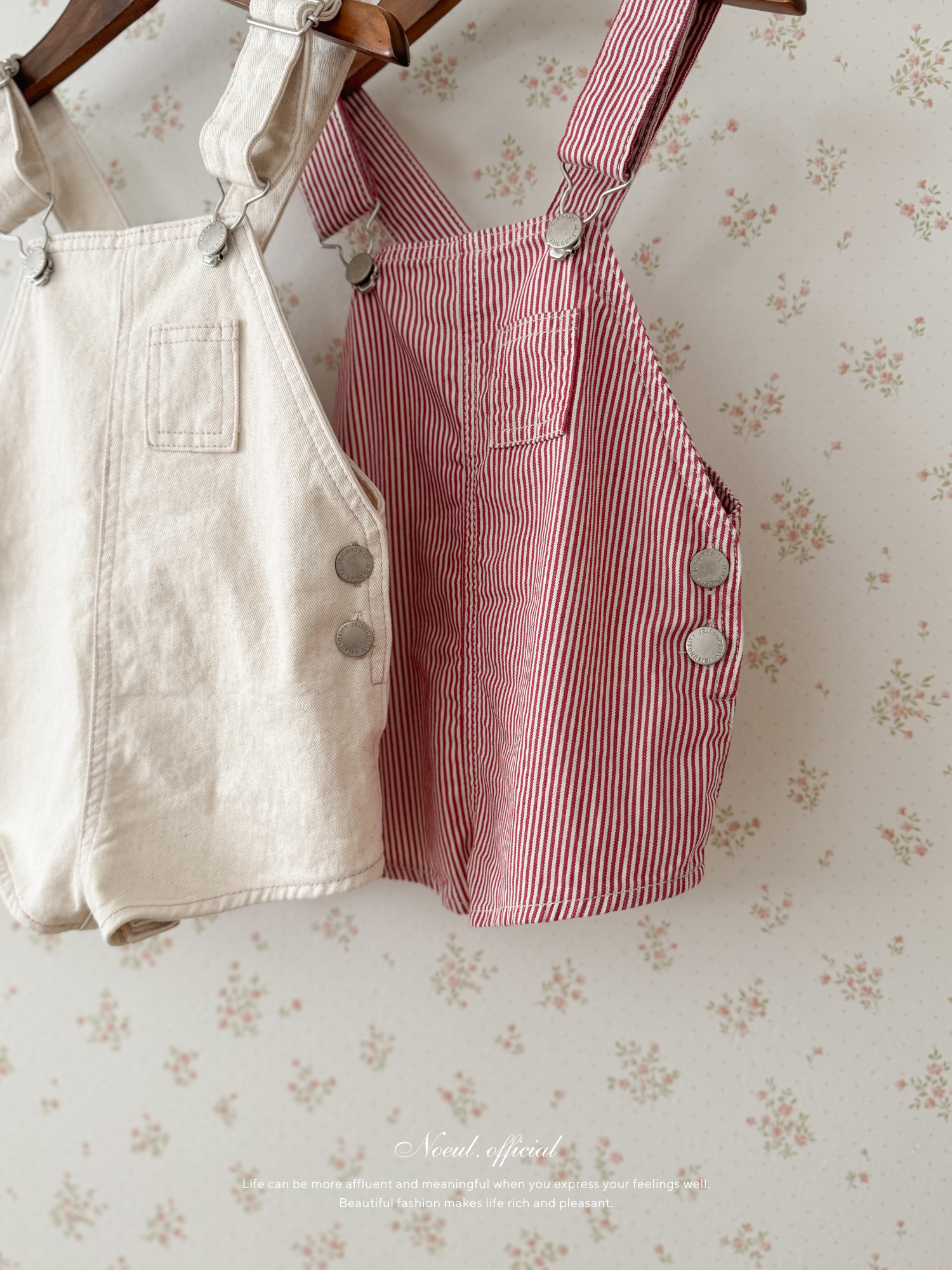Cotton berry short overalls